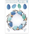 Window foil without glue Egg wreath blue 30 x 42 cm