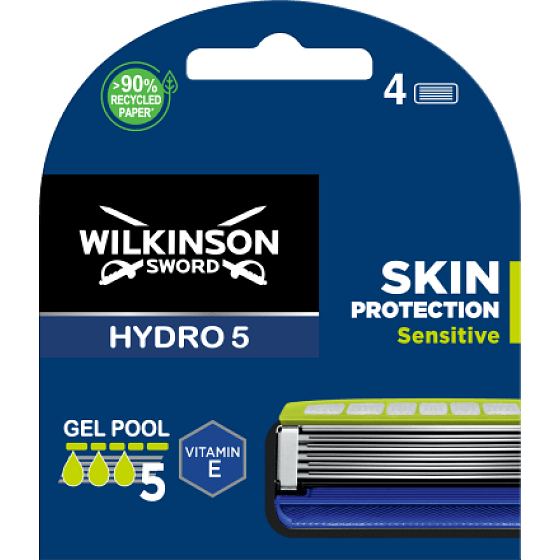 Wilkinson Hydro 5 Gel Pool Sensitive Replacement Blades for Men 4 Pieces