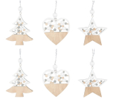 Wooden decoration for hanging 6 cm 6 pieces