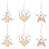 Wooden hanging ornament 6 cm 6 pieces