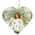 Bohemia Gifts Wooden decorative heart with print Angel with four leaves 12 cm