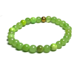 Calcite green bracelet elastic natural stone, ball 6 mm / 16 - 17 cm, intuition stone