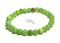 Calcite green bracelet elastic natural stone, ball 6 mm / 16 - 17 cm, intuition stone