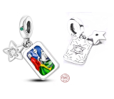 Sterling silver 925 Tarot card and star charm! 2in1 bracelet pendant symbol