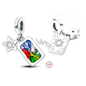 Sterling silver 925 Tarot card and star charm! 2in1 bracelet pendant symbol