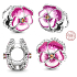 Charm Sterling silver 925 Pink pansy, bead on bracelet nature