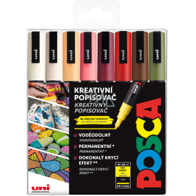 Posca Universal acrylic marker set 0,9 - 1,3 mm Autumn mix of earth tones 8 pieces PC-3M