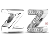 Sterling silver 925 Alphabet letter Z, bead for bracelet