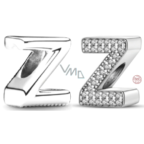 Sterling silver 925 Alphabet letter Z, bead for bracelet