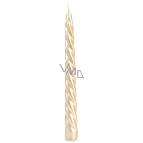 Emocio Elegance pearl cream twisted conical candle 23 x 230 mm