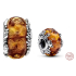 Charm Sterling silver 925 Disney lion king - orange Murano glass bead on bracelet film