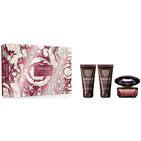 Versace Crystal Noir Pour Femme Eau de Parfum 50 ml + Shower Gel 50 ml + Body Lotion 50 ml, Gift Set for Women