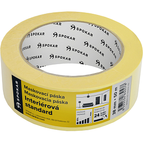 Spokar masking tape, 1 day, up to 60 °C, dimensions 38 mm × 50 m
