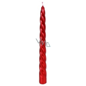 Lima Candle smooth metal red cone twisted 22 x 250 mm 1 piece