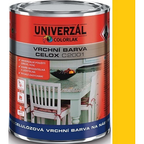 Colorlak Celox C2001 nitrocellulose top paint for furniture Yellow chrome medium 0.75l