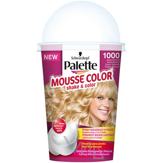 Schwarzkopf Palette Mousse Color Shake and Color hair color 1000 Super blond