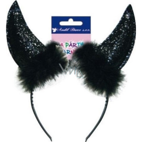 Devil's horns black headband 1 piece