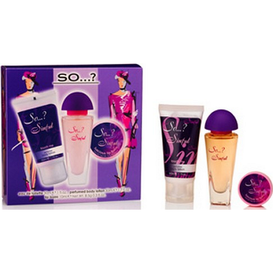 SO…? Sinful eau de toilette 30 ml + body lotion 50 ml + lip balm 10 ml, cosmetic set