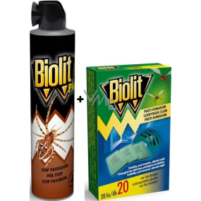 Biolit Plus Stop spiders spray 400 ml + Biolit pads for electric mosquito repellent refill 20 pieces
