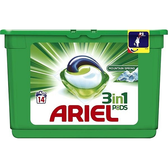Ariel 3in1 Mountain Spring gel capsules for washing clothes 14 pieces 418.6 g