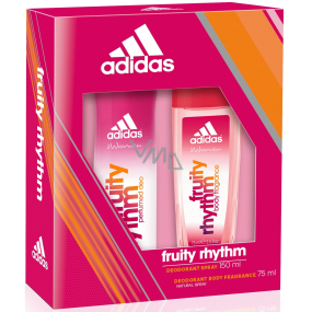 Adidas Fruity Rhythm perfumed deodorant glass 75 ml + deodorant spray 150 ml, cosmetic set