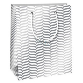 Ditipo Gift paper bag 11.4 x 6.4 x 14.6 cm Trendy colors white-gray
