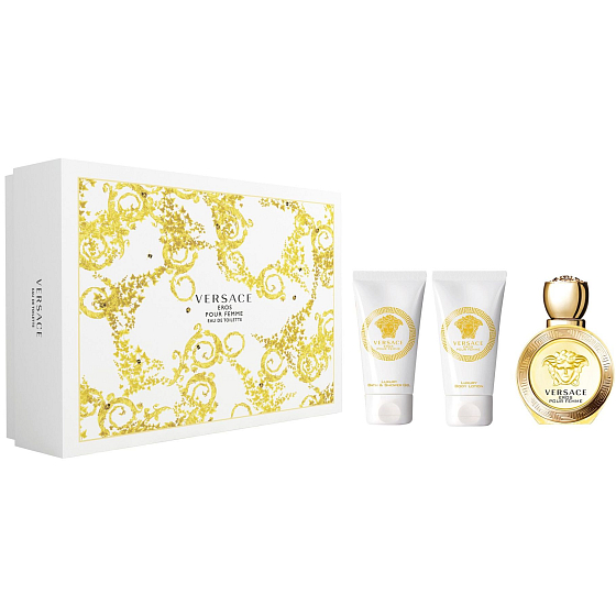 Versace Eros pour Femme Eau de Toilette for Women 50 ml + shower gel 50 ml + body lotion 50 ml, gift set