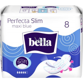 Bella Perfecta Slim Maxi Blue ultra-thin sanitary pads with wings 8 pieces