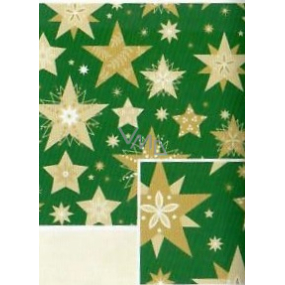Nekupto Gift wrapping paper 70 x 200 cm Christmas Green with gold stars