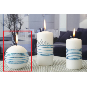 Lima Exclusive candle blue sphere 80 mm 1 piece