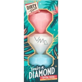 Dirty Works You're a Diamond sparkling bath bomb 3 x 60 g, cosmetic set