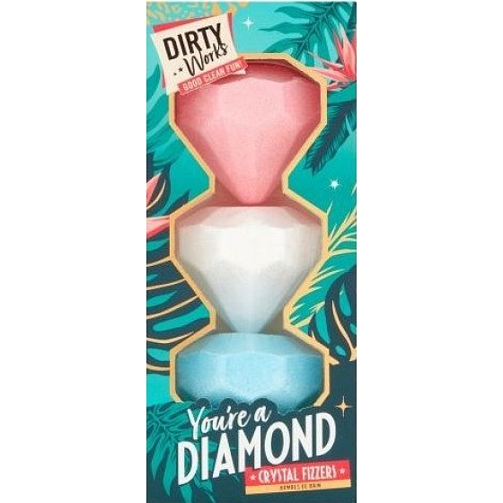 Dirty Works You're a Diamond sparkling bath bomb 3 x 60 g, cosmetic set