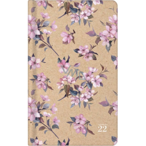 Albi Diary 2022 Pocket weekly Cherry blossom 15.5 x 9.5 x 1.2 cm