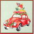 Nekupto Christmas gift cards Toy car 6.5 x 6.5 cm 6 pieces