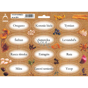 Arch Stickers for spices Juta colour print Oregano 22 x 16 cm SK