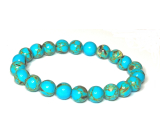 Tyrkenite blue elastic bracelet, ball 8 mm / 16-17 cm, stone of young people, looking for a life goal
