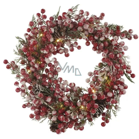 Emos Decorated Christmas wreath with lighting 38 cm, 20 LEDs, warm white