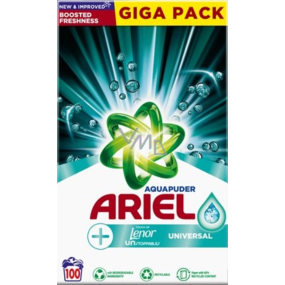 Ariel Aquapuder Touch of Lenor universal detergent for coloured, white and black laundry 100 doses 6,5 kg