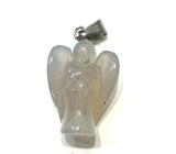 Gray Agate, Light Guardian Angel, Natural Stone Pendant Hand-polished 2 - 2.2 cm