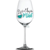 Nekupto Funny wine glass with print Elixir of youth 440 ml