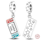 Charm Sterling silver 925 Gamer Girl - Gamer Girl bracelet charm, interests