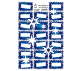 Arch Christmas Labels Gift Stickers Blue with Stars 17 x 24,5 cm