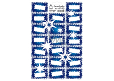 Arch Christmas Labels Gift Stickers Blue with Stars 17 x 24,5 cm