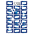 Arch Christmas Labels Gift Stickers Blue with Stars 17 x 24,5 cm