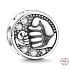 Charm Sterling silver 925 Fist - greeting, bead for friendship bracelet