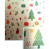 Nekupto Gift Wrapping Paper Christmas 70 x 150 cm Natural Green Trees, Gifts