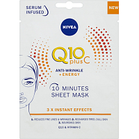 Nivea Q10 plus C textile mask against wrinkles, 1 pc