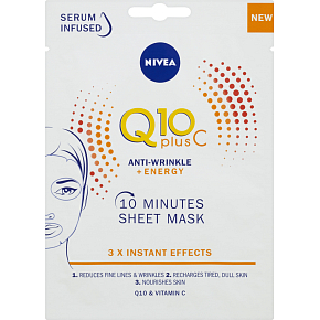 Nivea Q10 plus C textile mask against wrinkles, 1 pc
