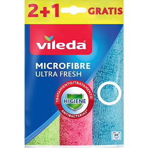 Vileda Ultra Fresh Microfiber Cloth, 2 + 1 pcs