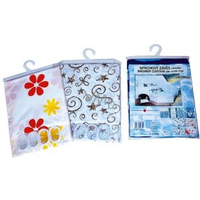 Clanax Shower Curtain with Rings 180 x 200 cm Various Designs 1 Piece
